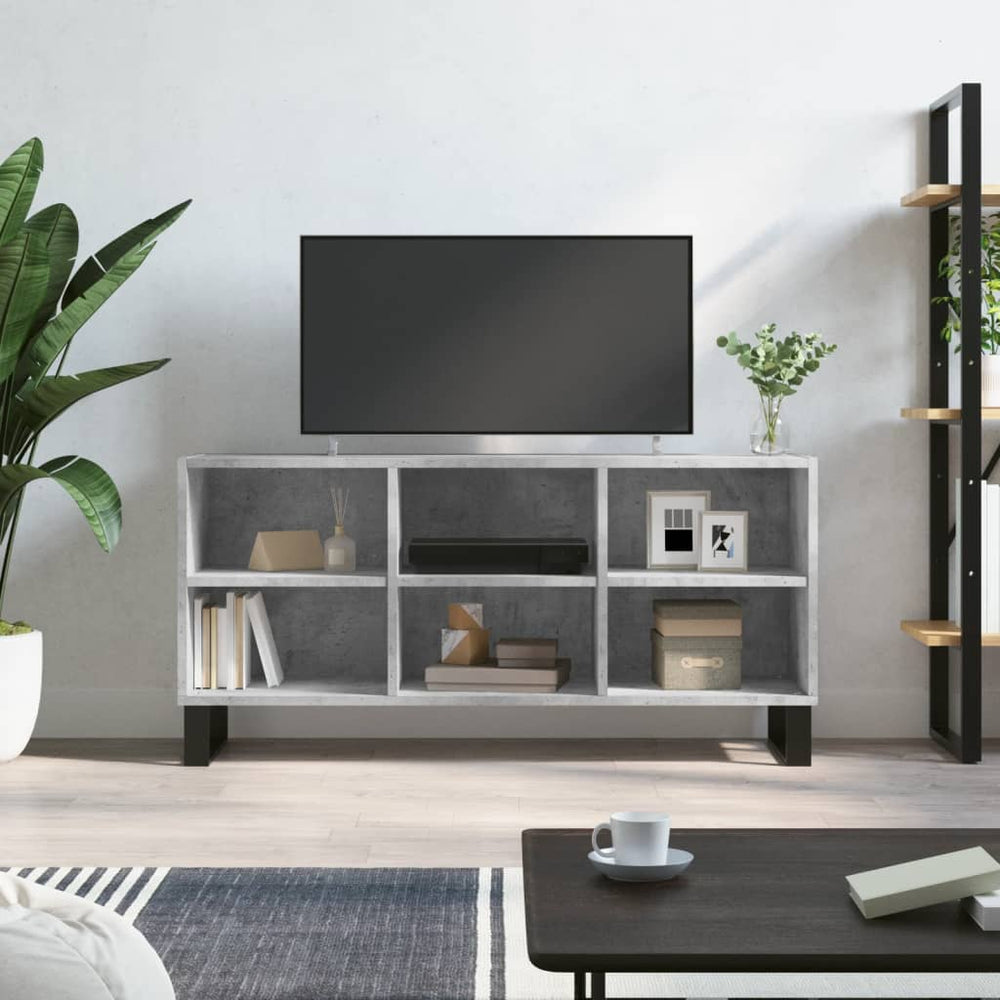 Tv-meubel 103,5x30x50 cm bewerkt hout betongrijs MeubelReus