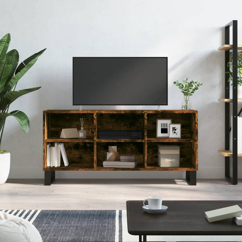Tv-meubel 103,5x30x50 cm bewerkt hout gerookt eikenkleurig MeubelReus