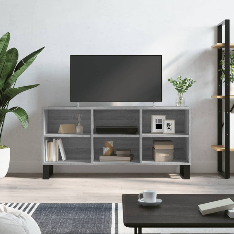Tv-meubel 103,5x30x50 cm bewerkt hout grijs sonoma eikenkleurig MeubelReus