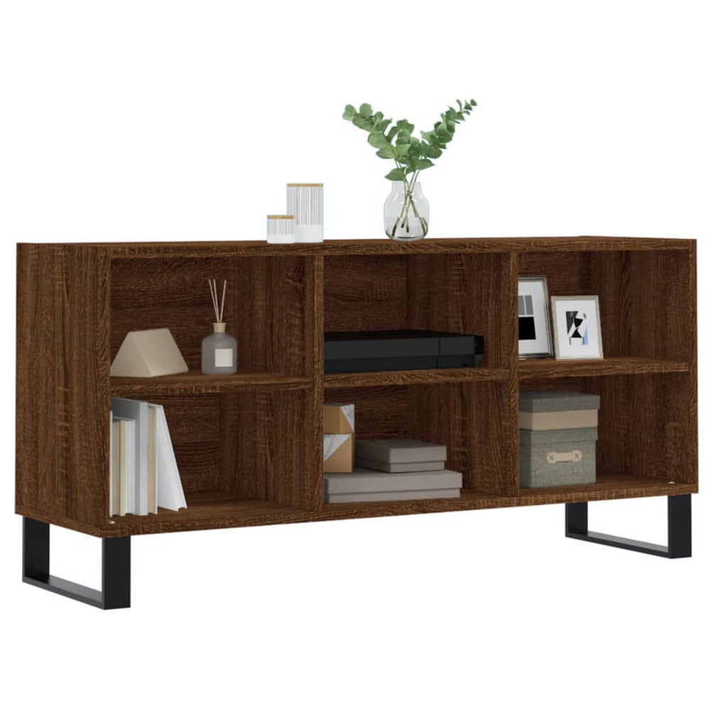 Tv-meubel 103,5x30x50 cm bewerkt hout bruin eikenkleur MeubelReus