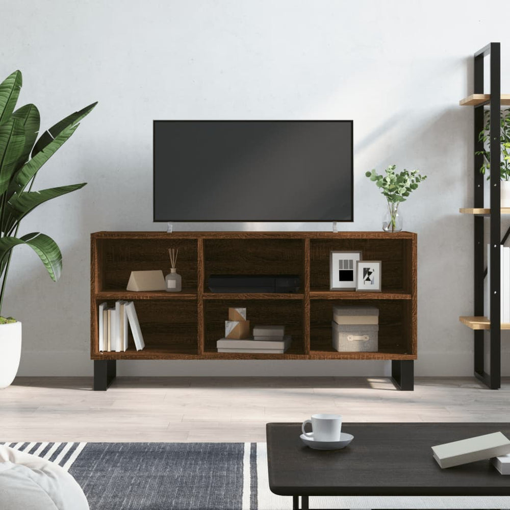 Tv-meubel 103,5x30x50 cm bewerkt hout bruin eikenkleur MeubelReus