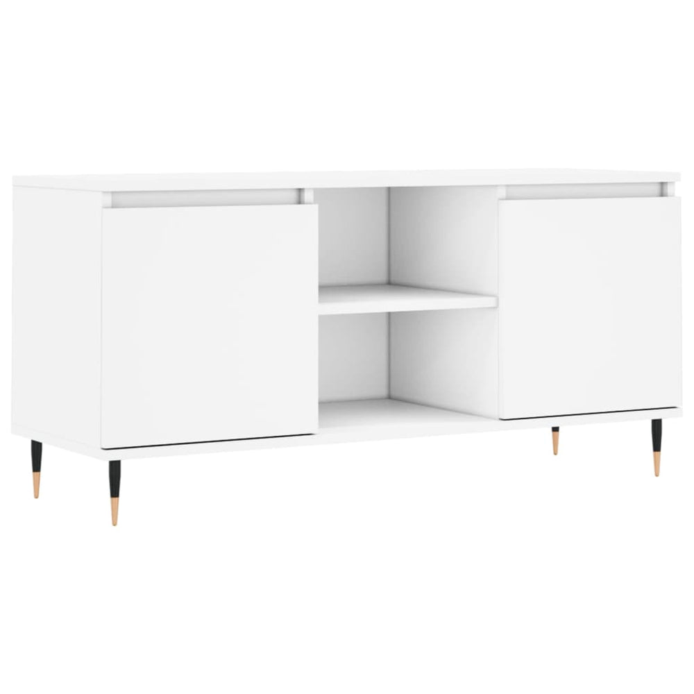 Tv-meubel 104x35x50 cm bewerkt hout wit MeubelReus