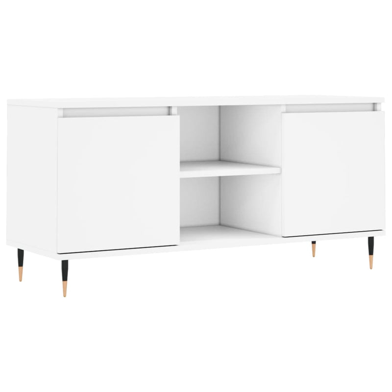 Tv-meubel 104x35x50 cm bewerkt hout wit MeubelReus