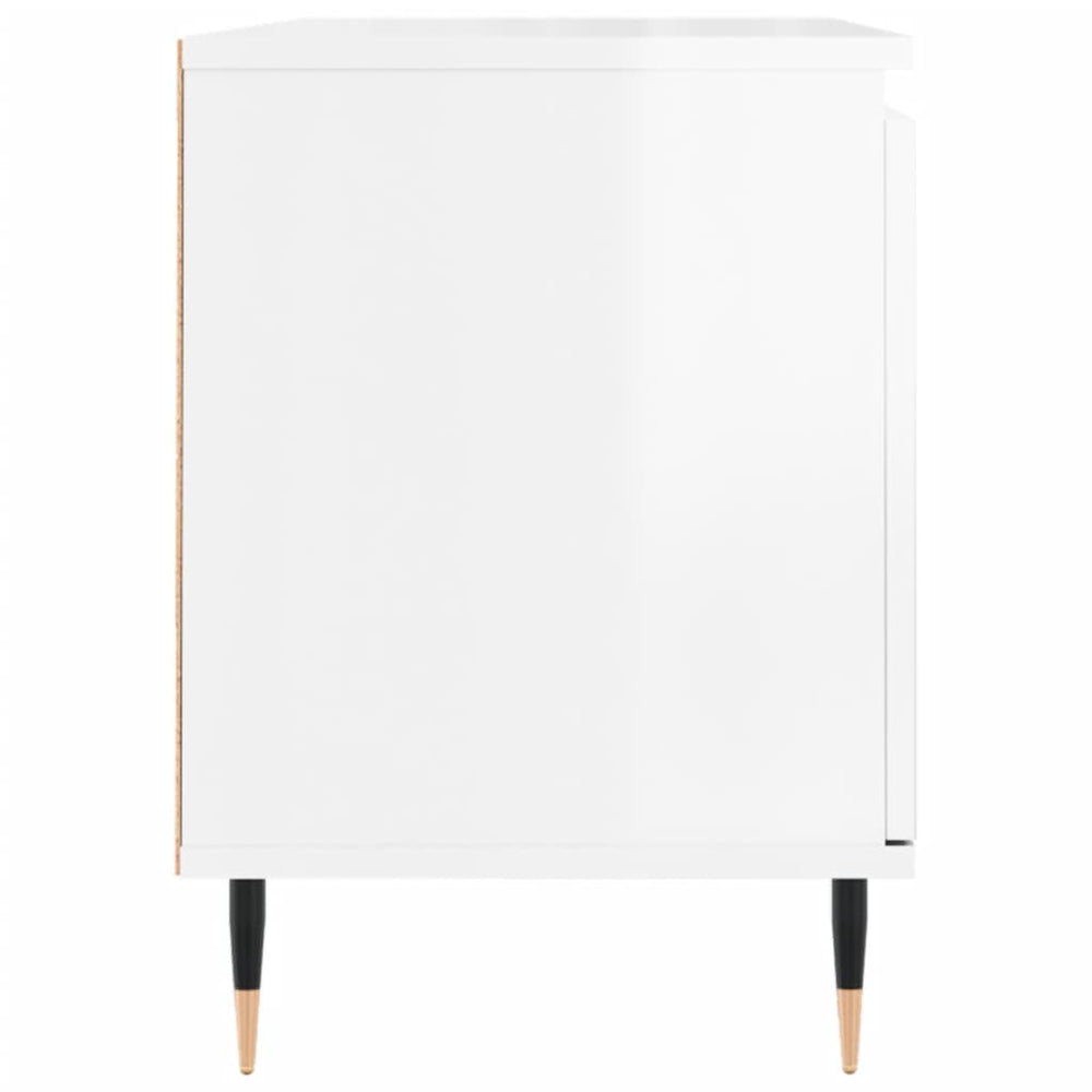 Tv-meubel 104x35x50 cm bewerkt hout hoogglans wit MeubelReus
