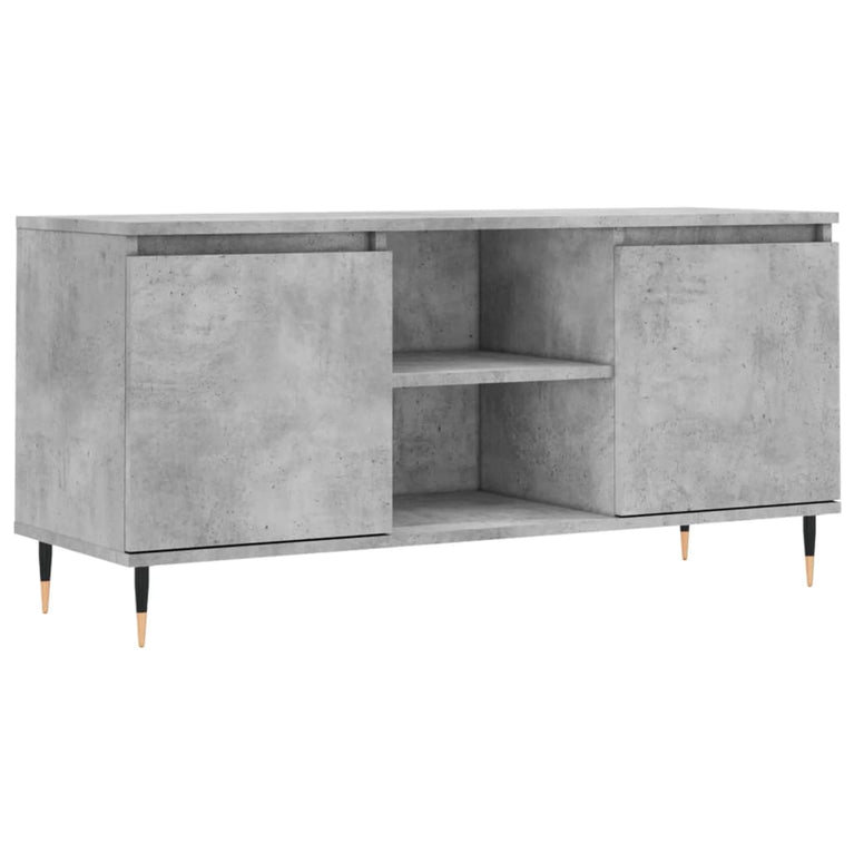 Tv-meubel 104x35x50 cm bewerkt hout betongrijs MeubelReus
