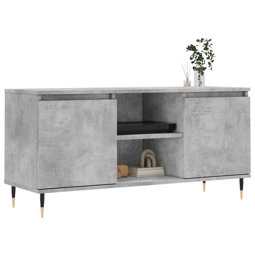Tv-meubel 104x35x50 cm bewerkt hout betongrijs MeubelReus