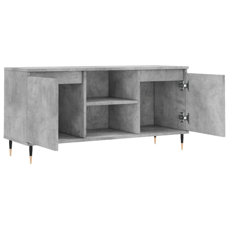 Tv-meubel 104x35x50 cm bewerkt hout betongrijs MeubelReus