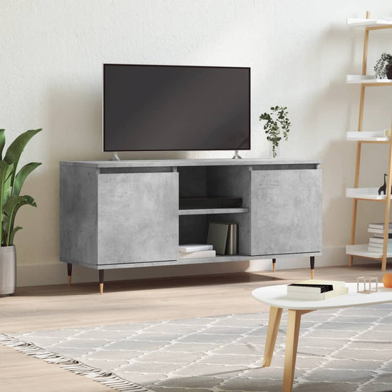 Tv-meubel 104x35x50 cm bewerkt hout betongrijs MeubelReus