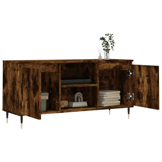 Tv-meubel 104x35x50 cm bewerkt hout gerookt eikenkleurig MeubelReus