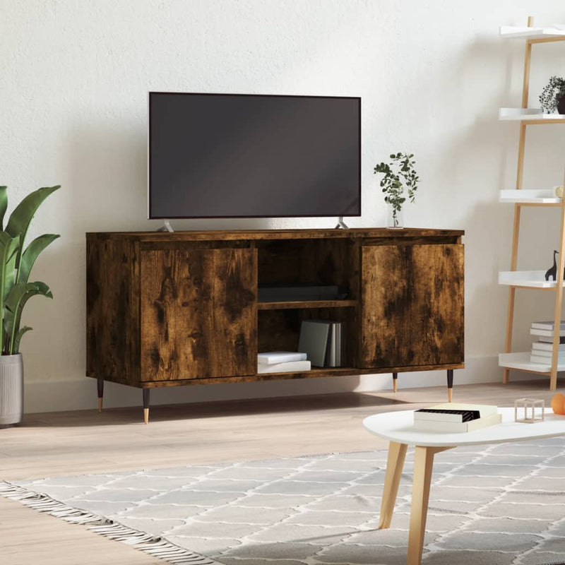 Tv-meubel 104x35x50 cm bewerkt hout gerookt eikenkleurig MeubelReus