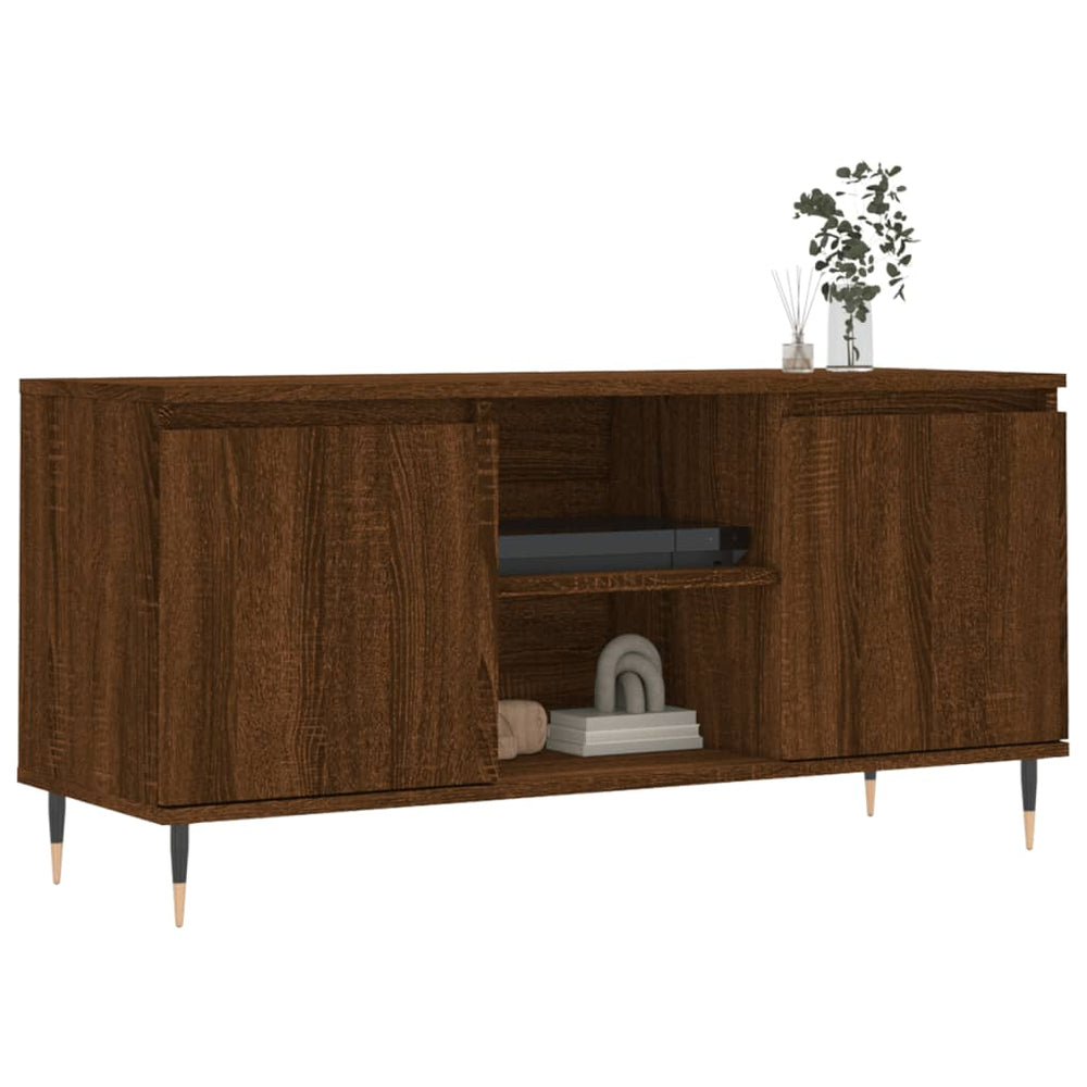 Tv-meubel 104x35x50 cm bewerkt hout bruin eikenkleur MeubelReus