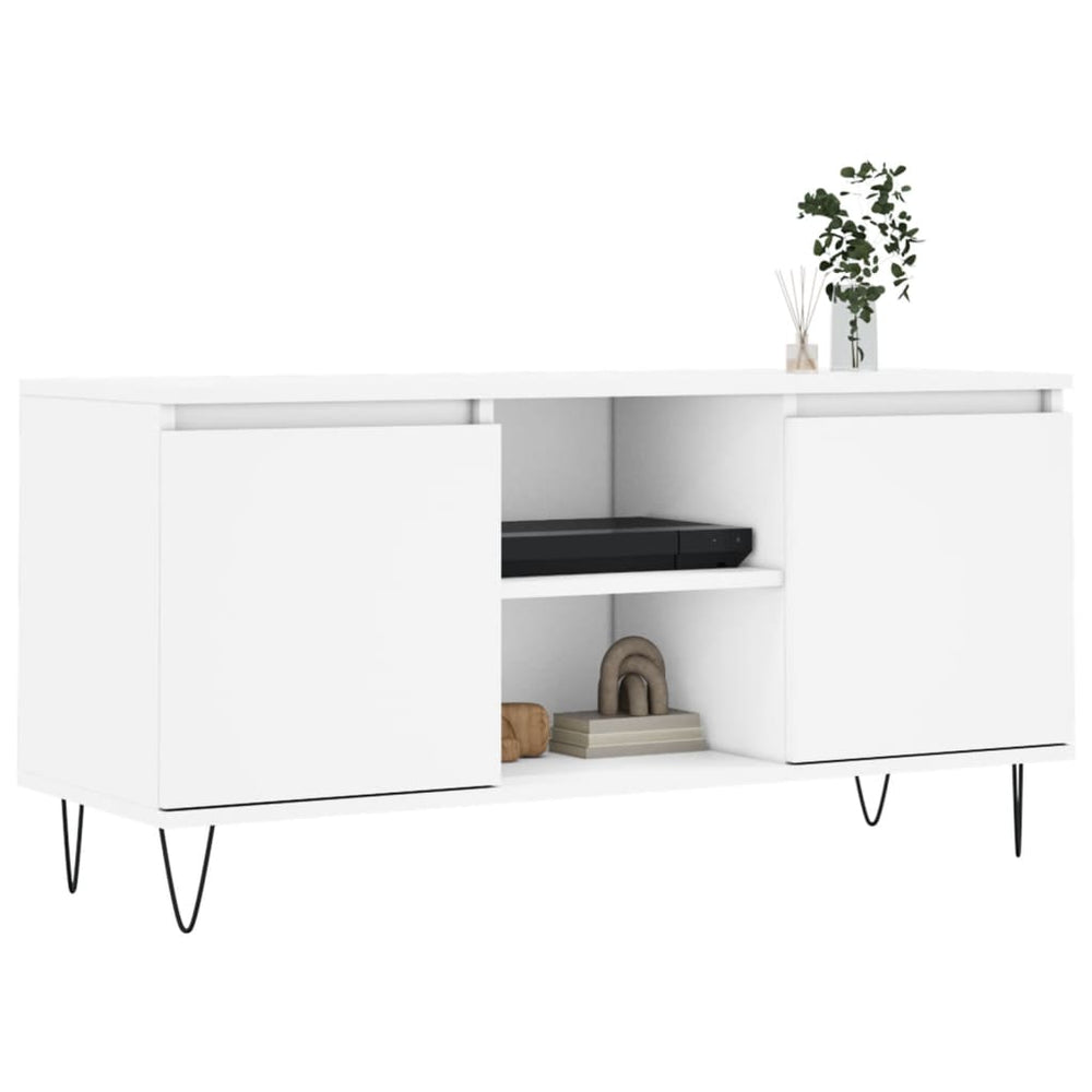Tv-meubel 104x35x50 cm bewerkt hout wit MeubelReus
