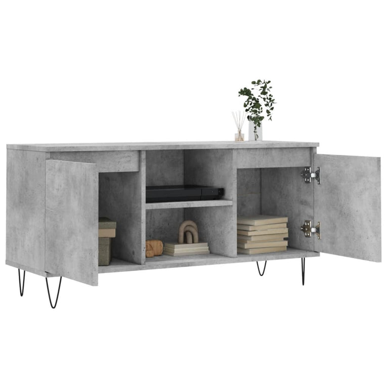 Tv-meubel 104x35x50 cm bewerkt hout betongrijs MeubelReus