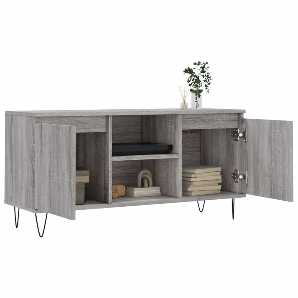 Tv-meubel 104x35x50 cm bewerkt hout grijs sonoma eikenkleurig MeubelReus