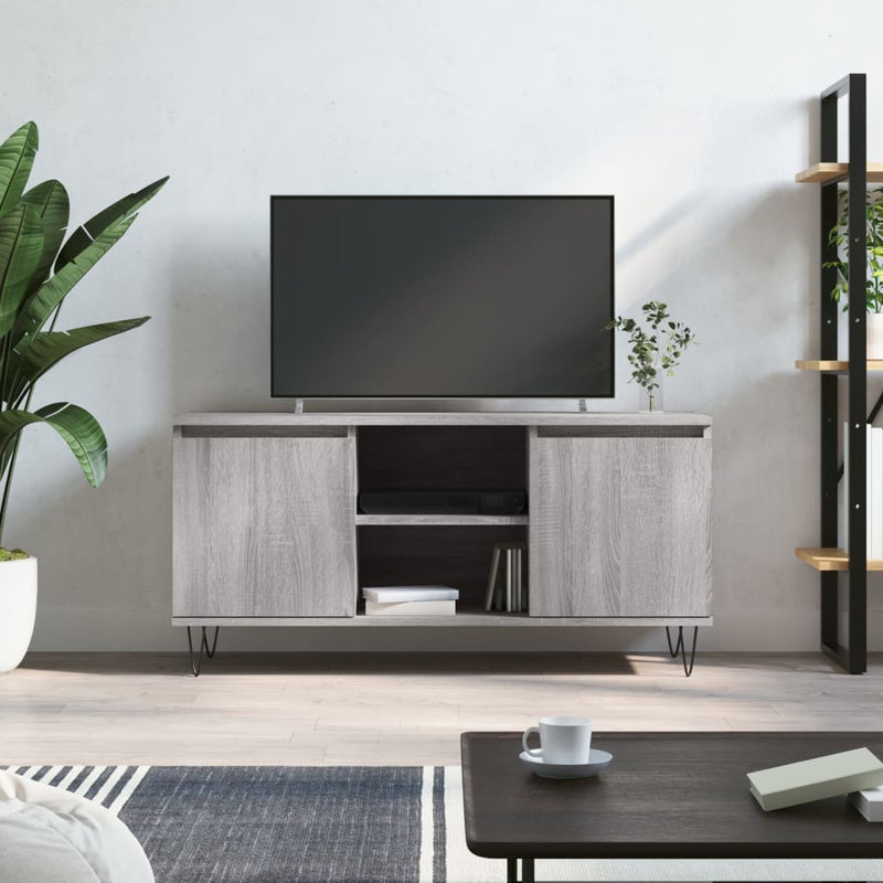 Tv-meubel 104x35x50 cm bewerkt hout grijs sonoma eikenkleurig MeubelReus