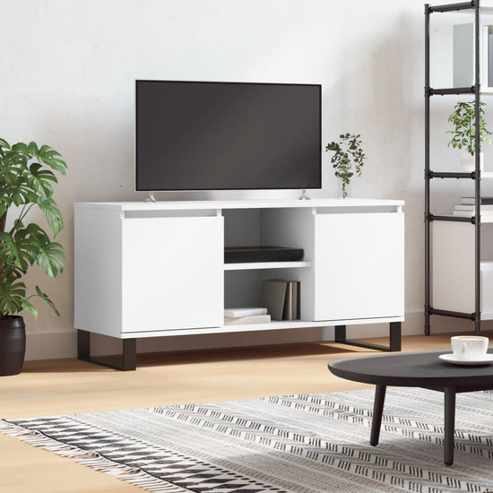 Tv-meubel 104x35x50 cm bewerkt hout wit MeubelReus