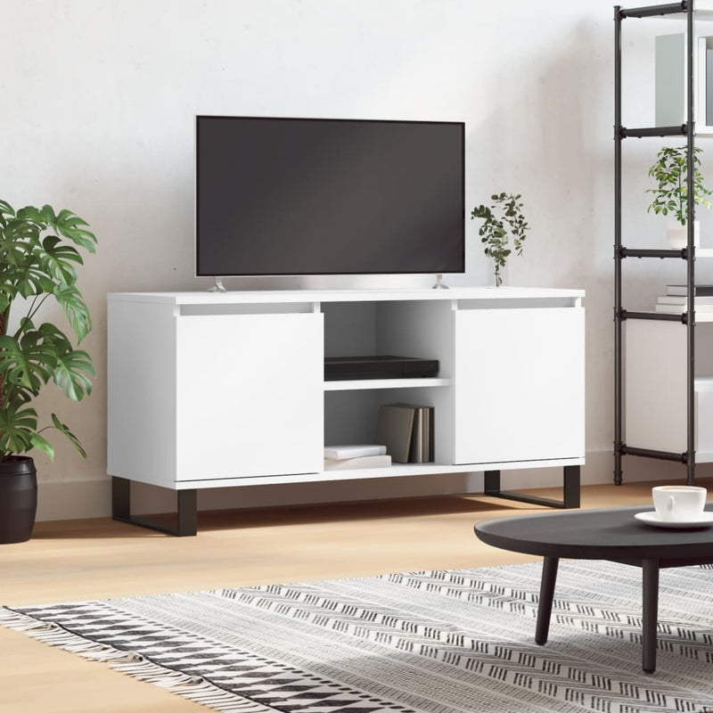 Tv-meubel 104x35x50 cm bewerkt hout wit MeubelReus