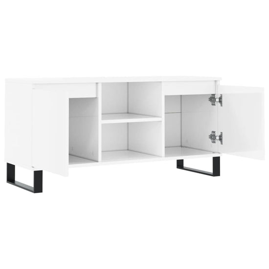 Tv-meubel 104x35x50 cm bewerkt hout hoogglans wit MeubelReus