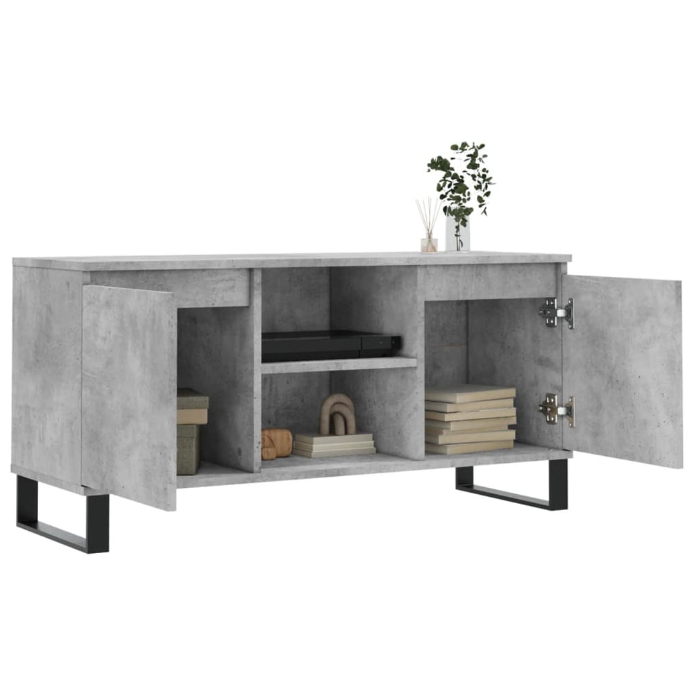 Tv-meubel 104x35x50 cm bewerkt hout betongrijs MeubelReus