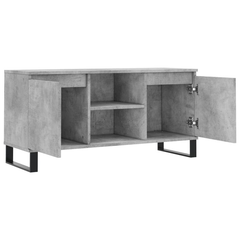 Tv-meubel 104x35x50 cm bewerkt hout betongrijs MeubelReus