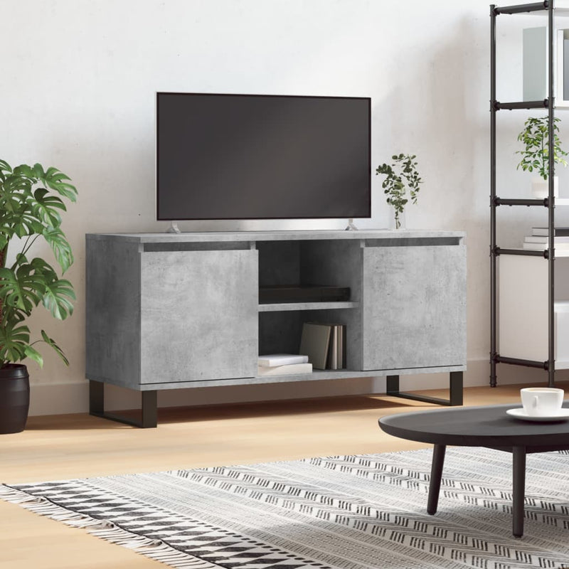 Tv-meubel 104x35x50 cm bewerkt hout betongrijs MeubelReus