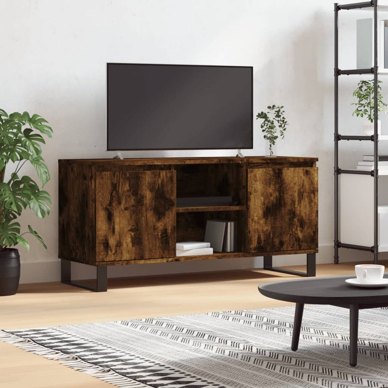 Tv-meubel 104x35x50 cm bewerkt hout gerookt eikenkleurig MeubelReus