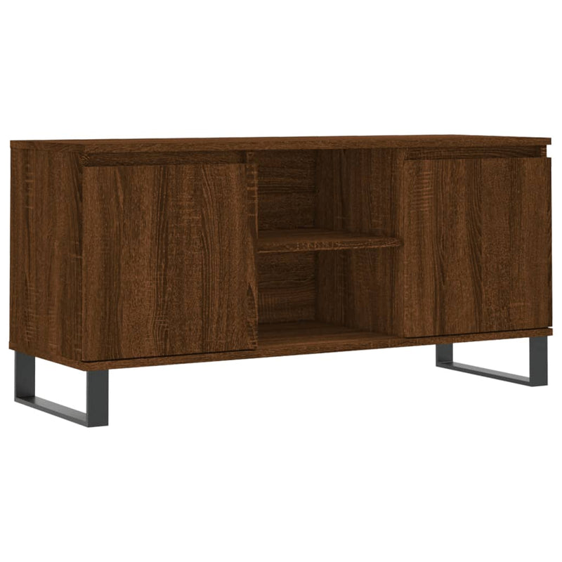 Tv-meubel 104x35x50 cm bewerkt hout bruin eikenkleur MeubelReus