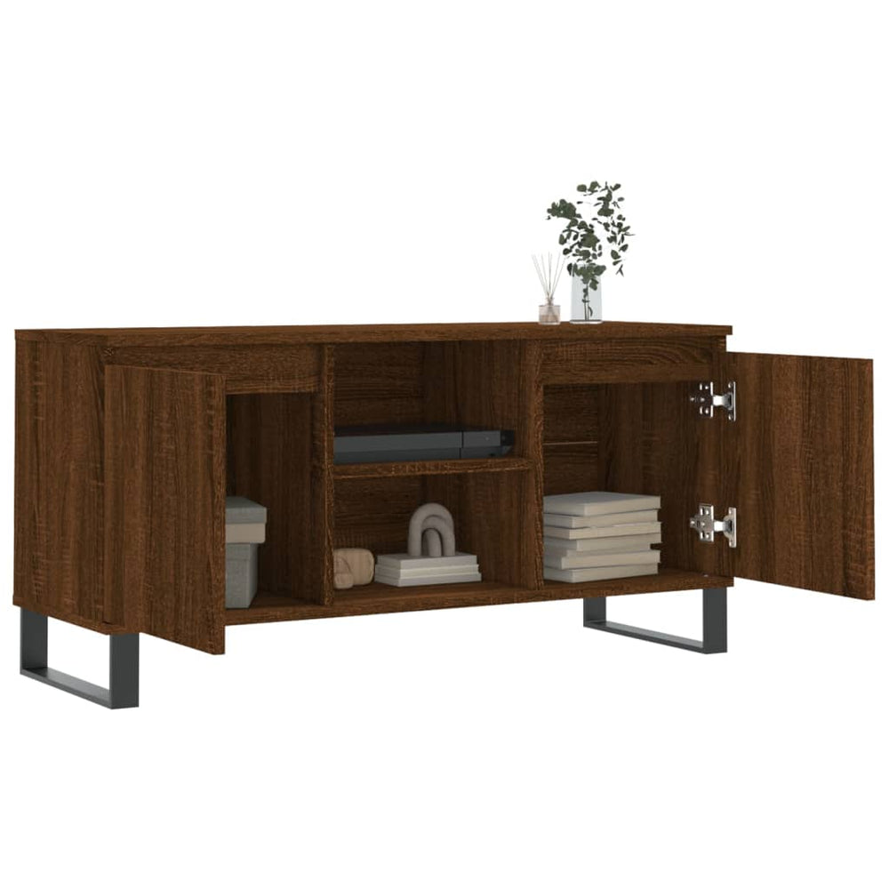 Tv-meubel 104x35x50 cm bewerkt hout bruin eikenkleur MeubelReus