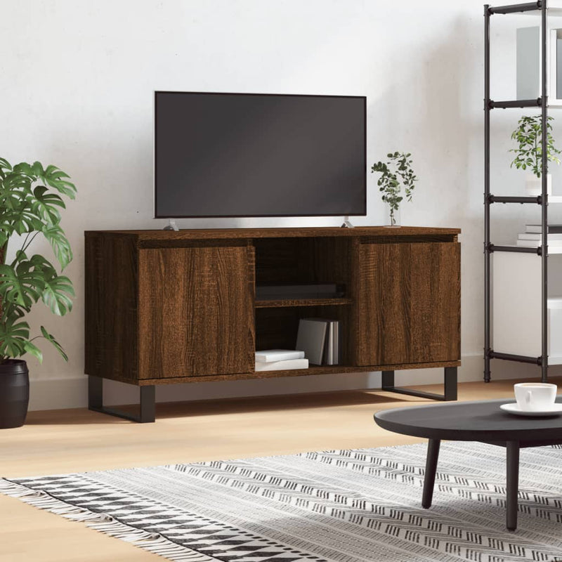 Tv-meubel 104x35x50 cm bewerkt hout bruin eikenkleur MeubelReus