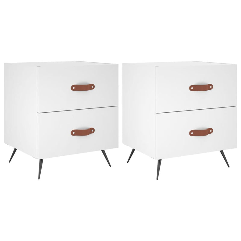 Nachtkastjes 2 st 40x35x47,5 cm bewerkt hout wit MeubelReus
