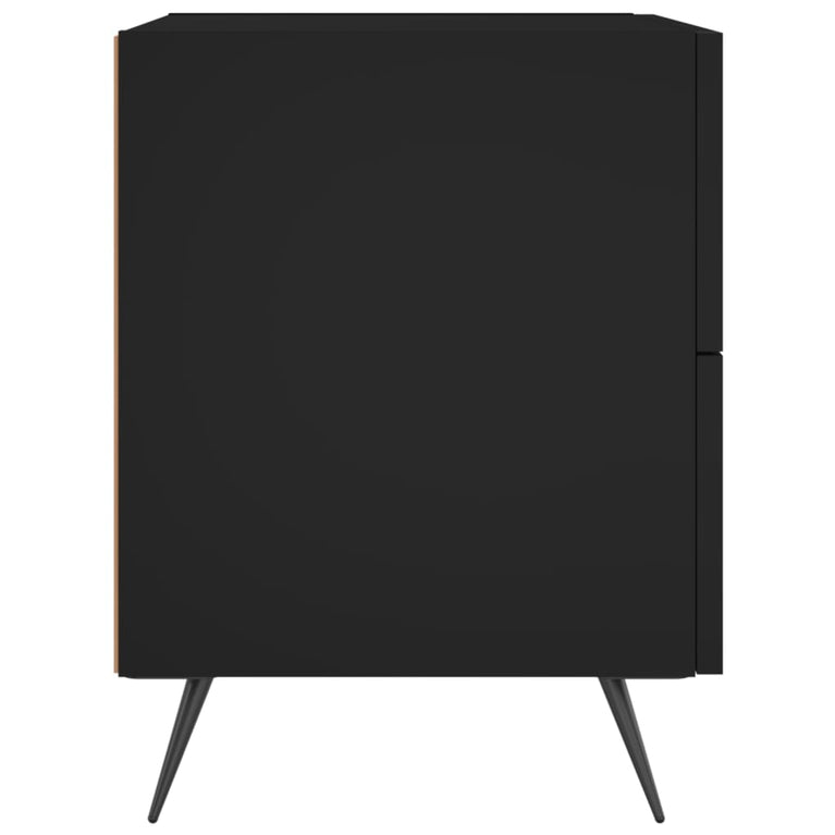 Nachtkastje 40x35x47,5 cm bewerkt hout zwart MeubelReus