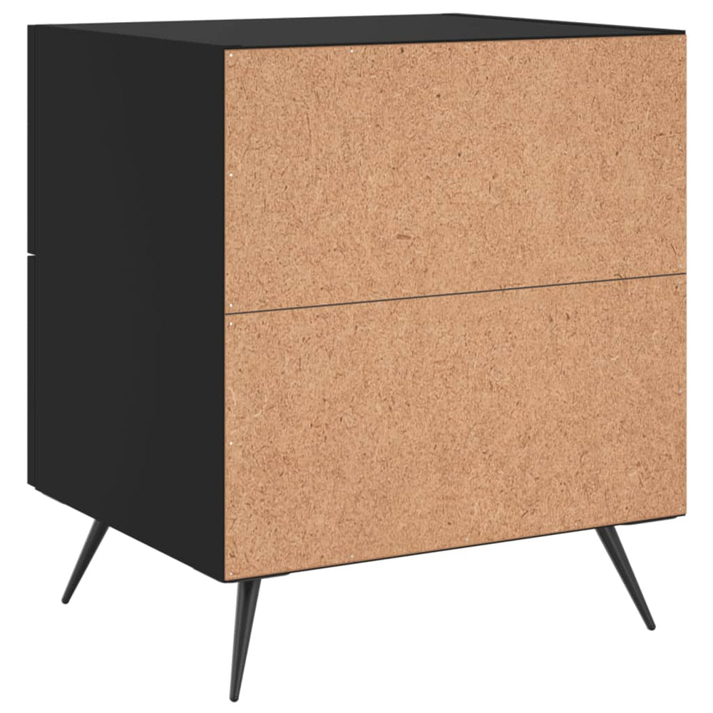 Nachtkastje 40x35x47,5 cm bewerkt hout zwart MeubelReus