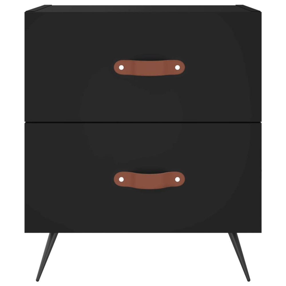 Nachtkastjes 2 st 40x35x47,5 cm bewerkt hout zwart MeubelReus