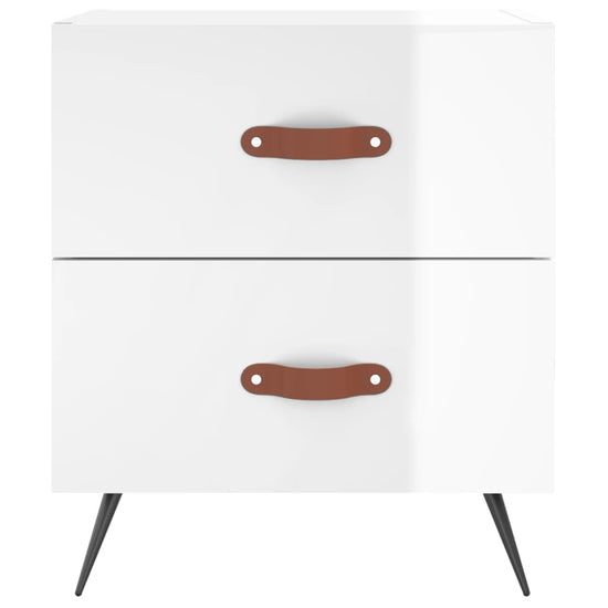 Nachtkastjes 2 st 40x35x47,5 cm bewerkt hout hoogglans wit MeubelReus
