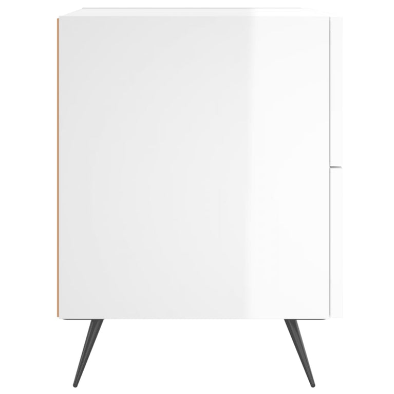 Nachtkastjes 2 st 40x35x47,5 cm bewerkt hout hoogglans wit MeubelReus