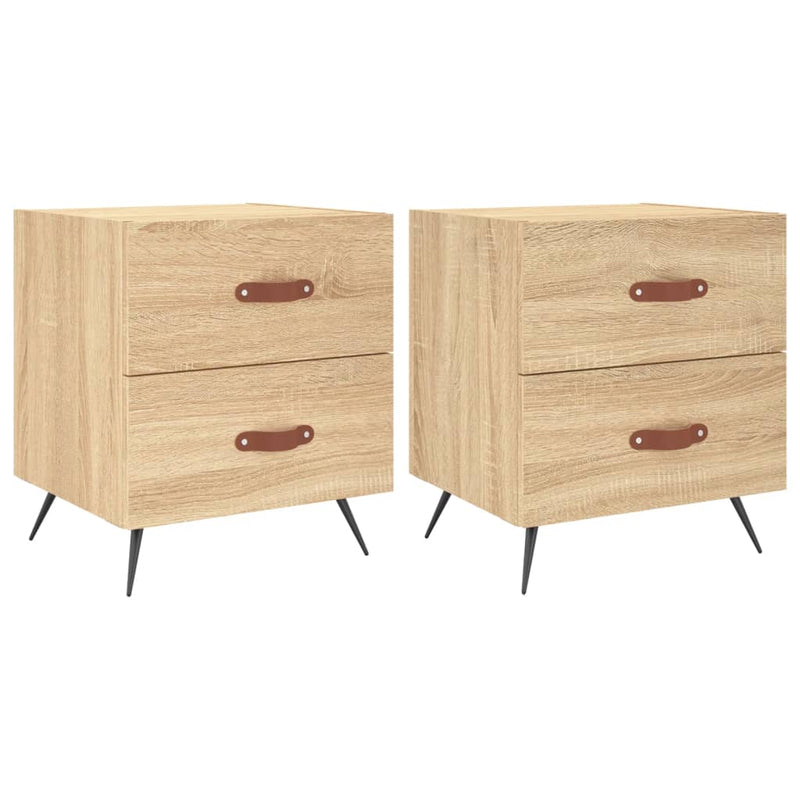 Nachtkastjes 2 st 40x35x47,5 cm bewerkt hout sonoma eikenkleur MeubelReus