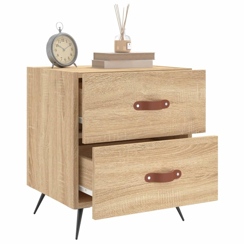 Nachtkastjes 2 st 40x35x47,5 cm bewerkt hout sonoma eikenkleur MeubelReus