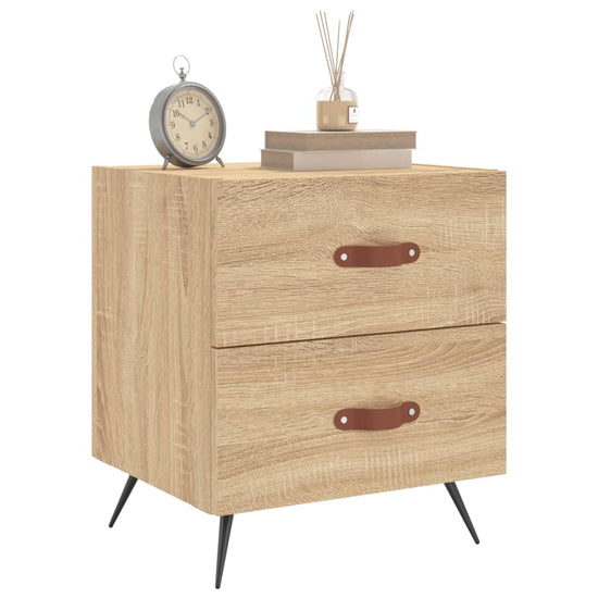 Nachtkastjes 2 st 40x35x47,5 cm bewerkt hout sonoma eikenkleur MeubelReus