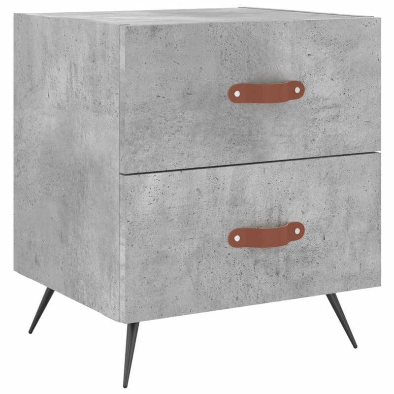 Nachtkastje 40x35x47,5 cm bewerkt hout betongrijs MeubelReus