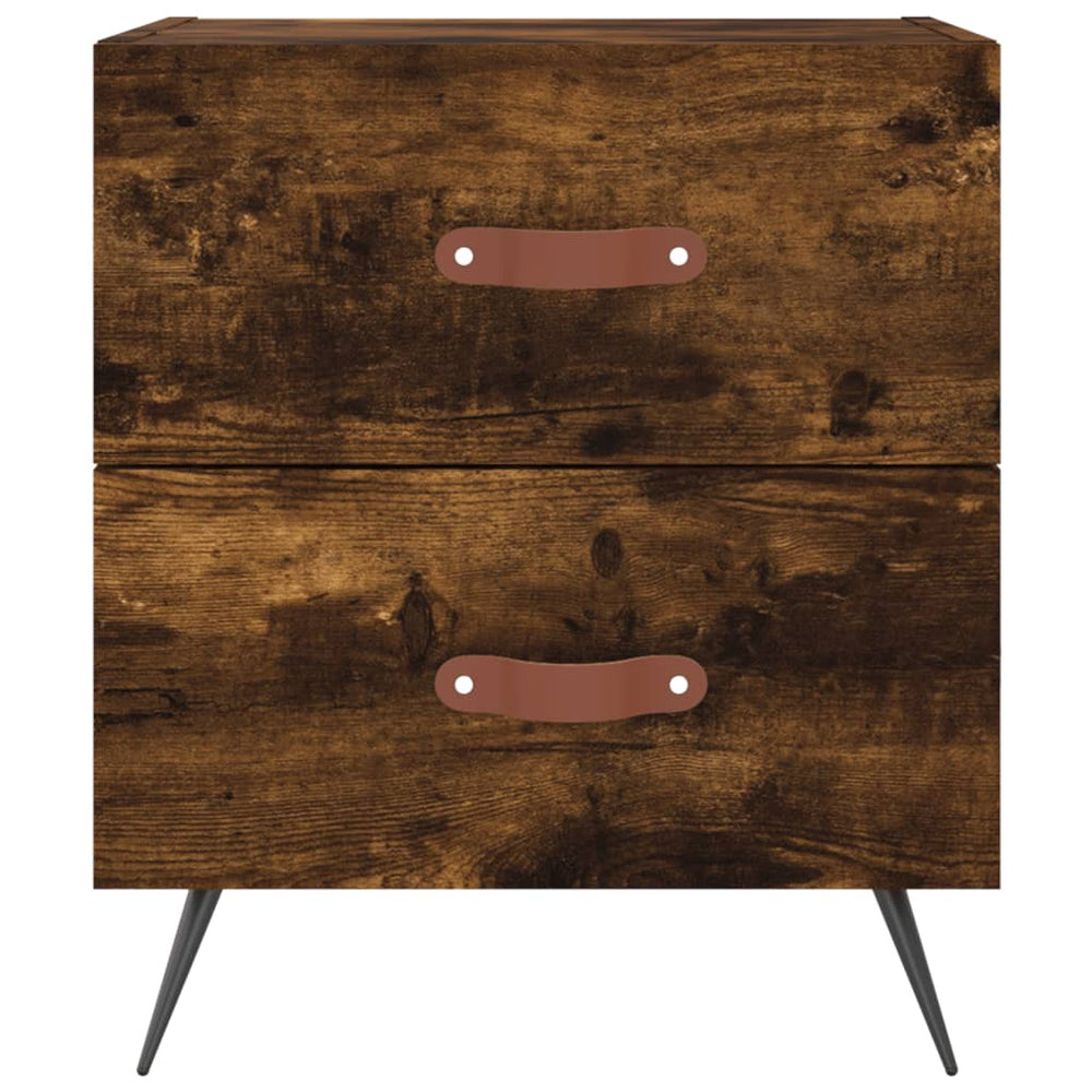 Nachtkastje 40x35x47,5 cm bewerkt hout gerookt eikenkleurig MeubelReus