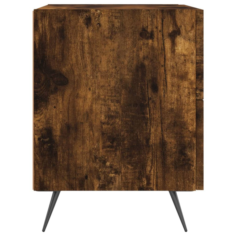 Nachtkastje 40x35x47,5 cm bewerkt hout gerookt eikenkleurig MeubelReus