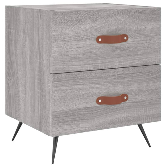 Nachtkastje 40x35x47,5 cm bewerkt hout grijs sonoma eikenkleur MeubelReus