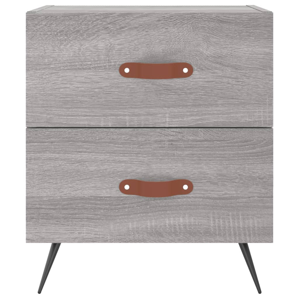 Nachtkastje 40x35x47,5 cm bewerkt hout grijs sonoma eikenkleur MeubelReus