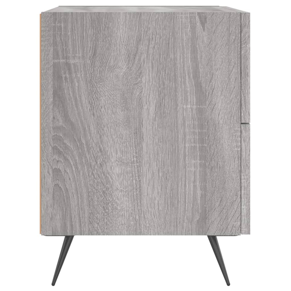 Nachtkastje 40x35x47,5 cm bewerkt hout grijs sonoma eikenkleur MeubelReus