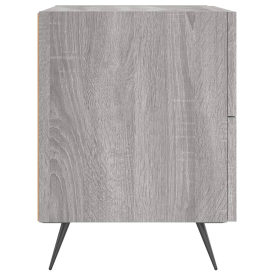 Nachtkastje 40x35x47,5 cm bewerkt hout grijs sonoma eikenkleur MeubelReus