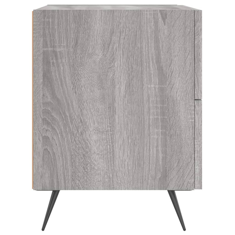 Nachtkastje 40x35x47,5 cm bewerkt hout grijs sonoma eikenkleur MeubelReus
