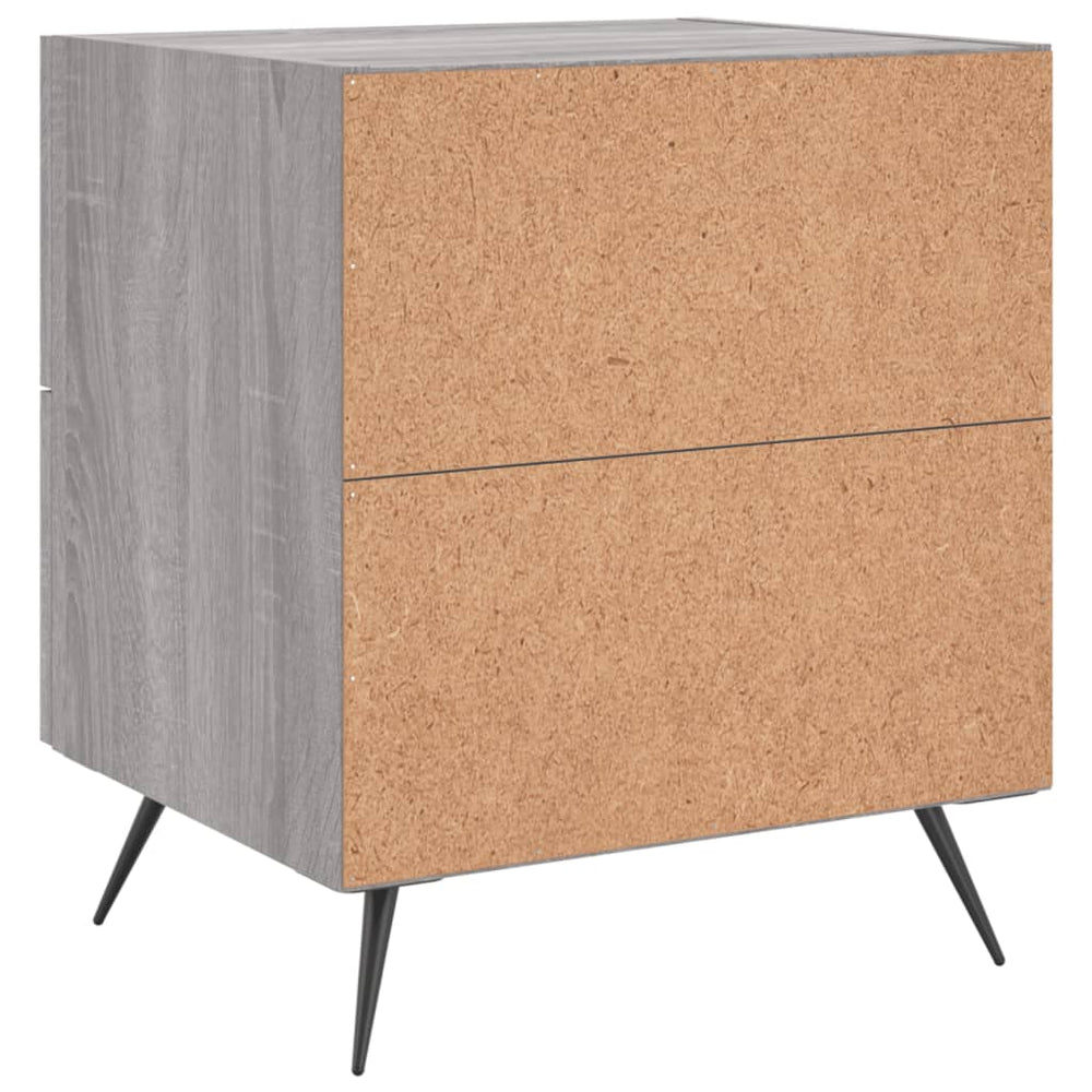 Nachtkastje 40x35x47,5 cm bewerkt hout grijs sonoma eikenkleur MeubelReus