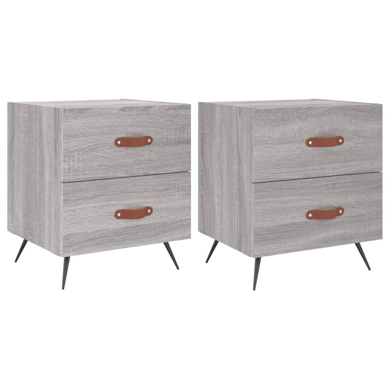 Nachtkastjes 2 st 40x35x47,5 cm bewerkt hout grijs sonoma eiken MeubelReus
