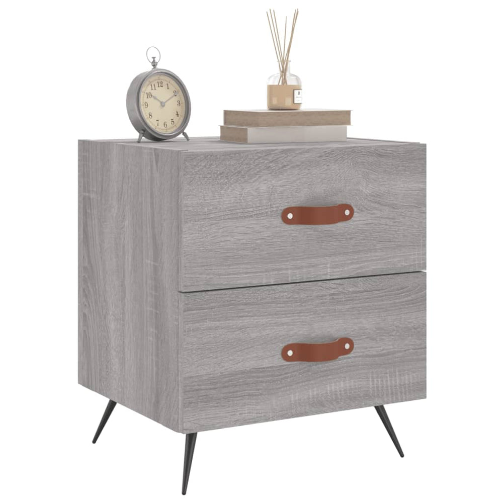 Nachtkastjes 2 st 40x35x47,5 cm bewerkt hout grijs sonoma eiken MeubelReus