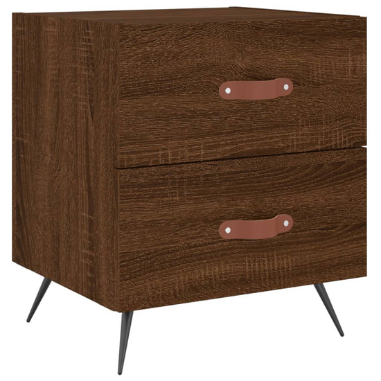 Nachtkastje 40x35x47,5 cm bewerkt hout bruin eikenkleur MeubelReus